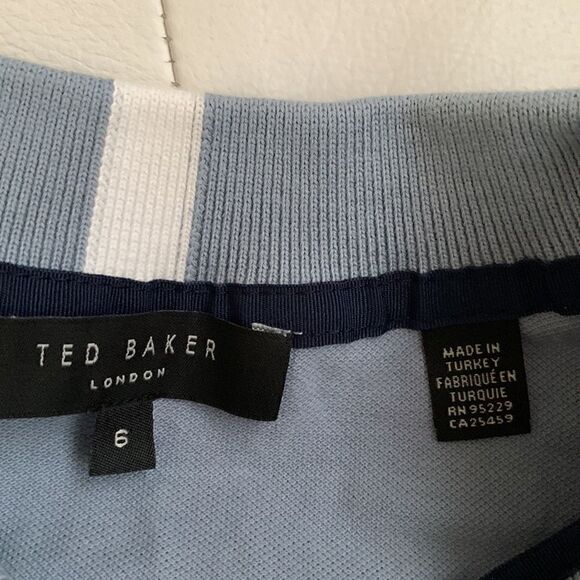 Ted Baker London Blue Polo Short Sleeve Men’s Shirt Size 6/ S - Picture 6 of 8